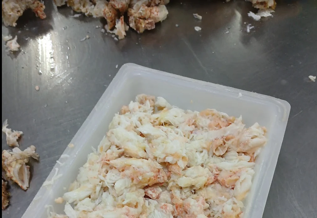 Carne blanca de centollón en bandeja, lista para inmersión en ANPEIX 100 PLUS SP