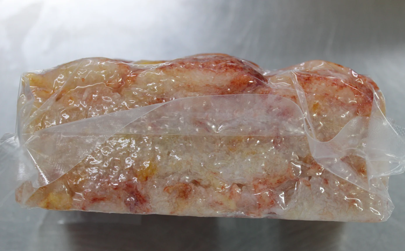 Molde congelado de carne de centollón, producto terminado